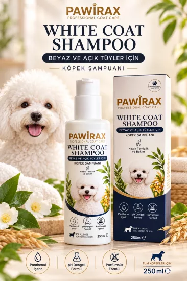 PAWİRAX White Shampoo 250 ml – Beyaz ve Açık Renk 