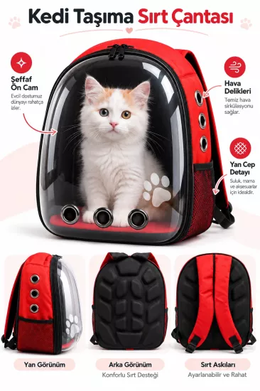 PAWIRAX Astronot Kedi Köpek Taşıma Sırt Çantası