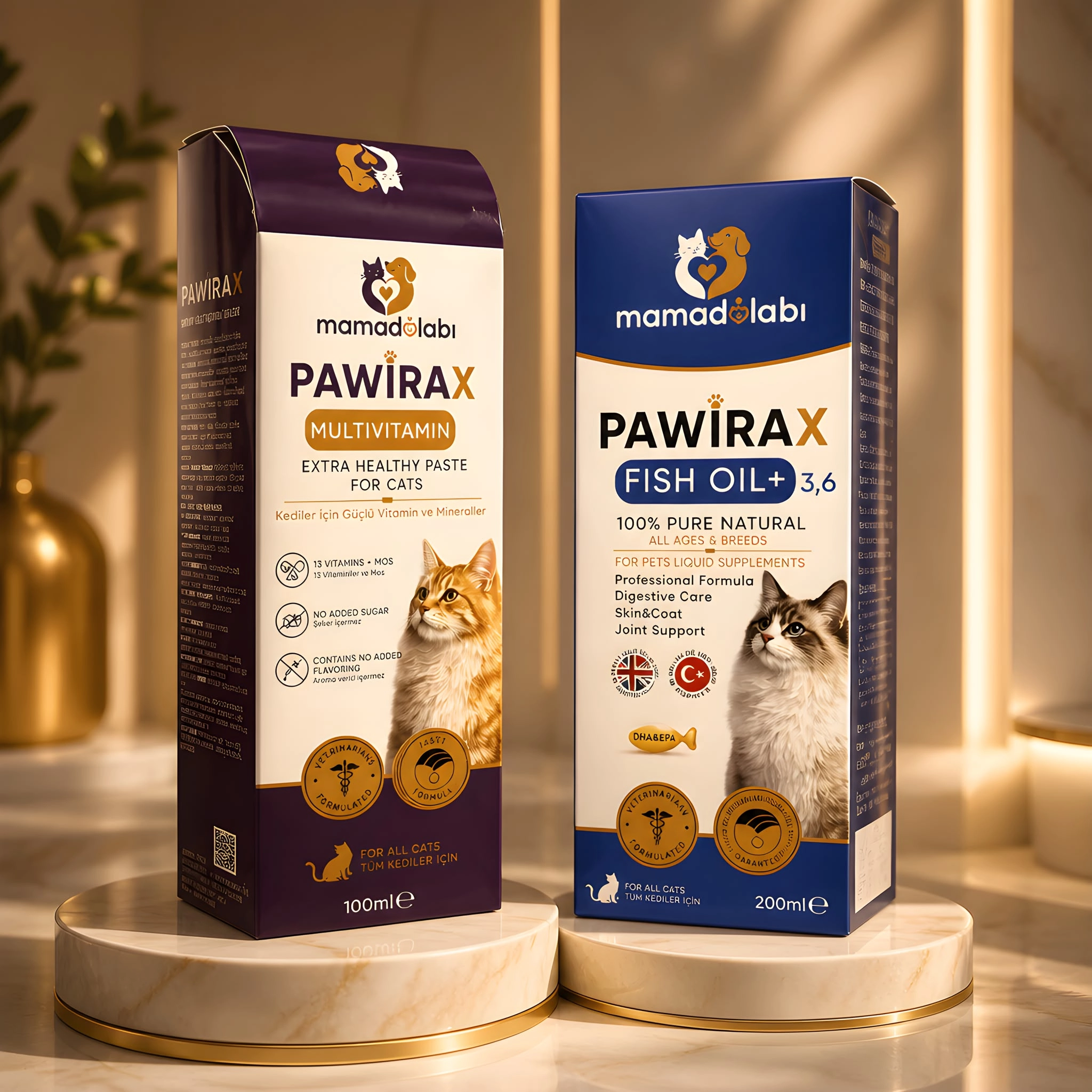 PAWİRAX PREMİUM BALIK YAĞI 200ML & MULTİVİT 100 ML 2’Lİ AVANTAJLI SET
