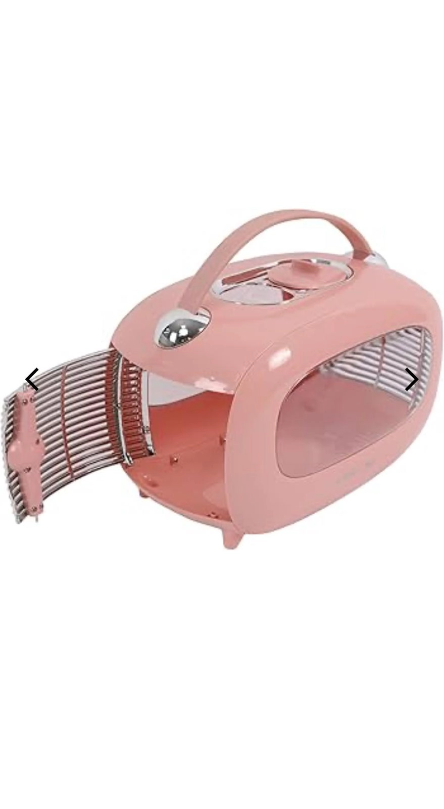 Premium Kedi Köpek Taşıma Çantası Şeffaf Pencereli Sert Gövde Omuz Askılı Pembe 48x28x30 cm