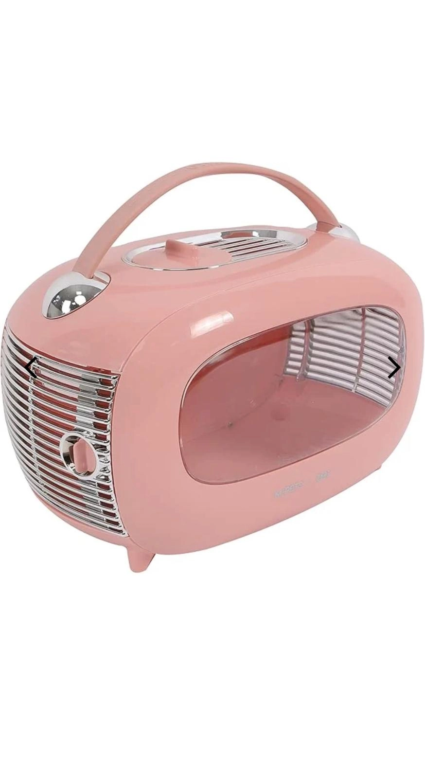 Premium Kedi Köpek Taşıma Çantası Şeffaf Pencereli Sert Gövde Omuz Askılı Pembe 48x28x30 cm